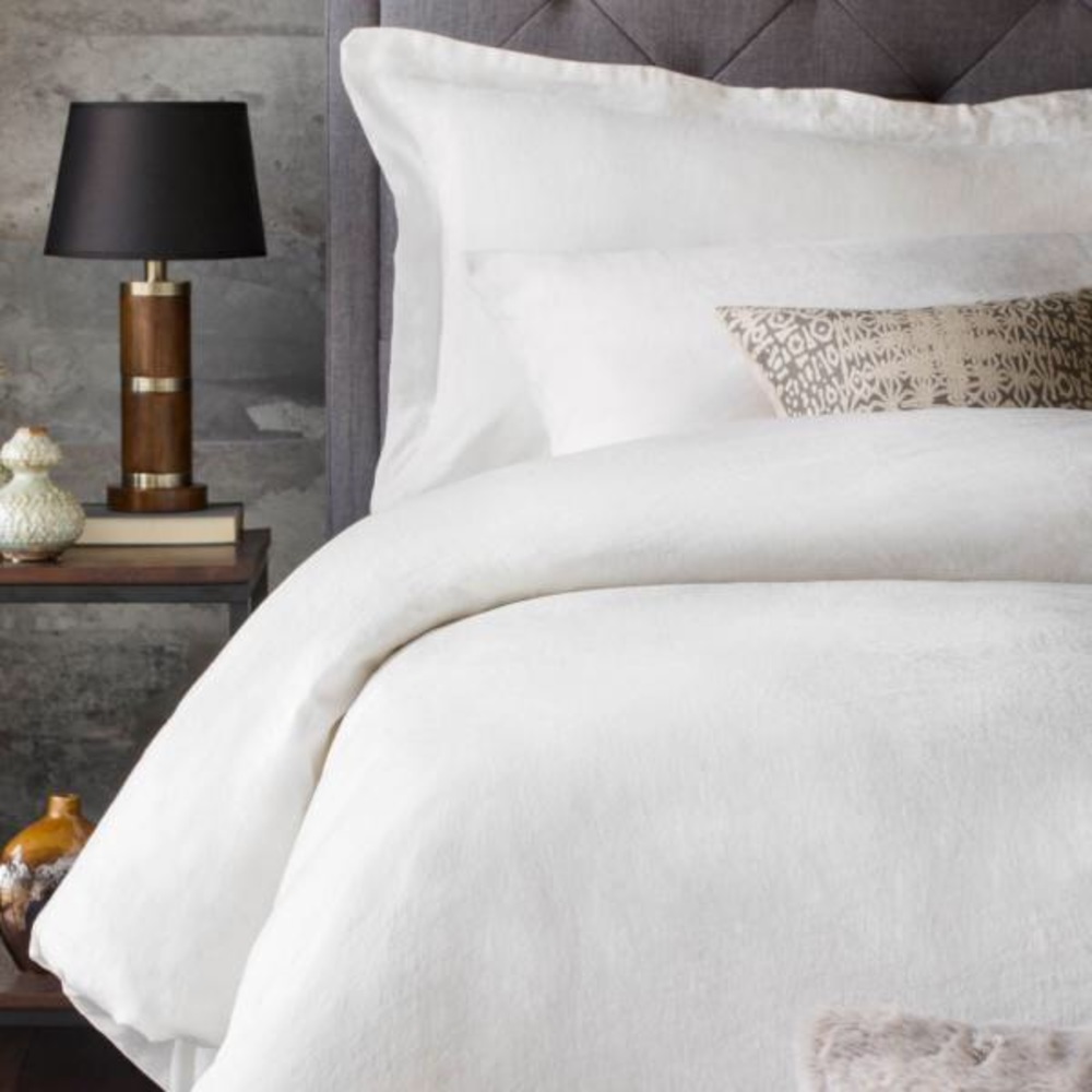Malouf Woven French Linen Duvet Cover Set — KING